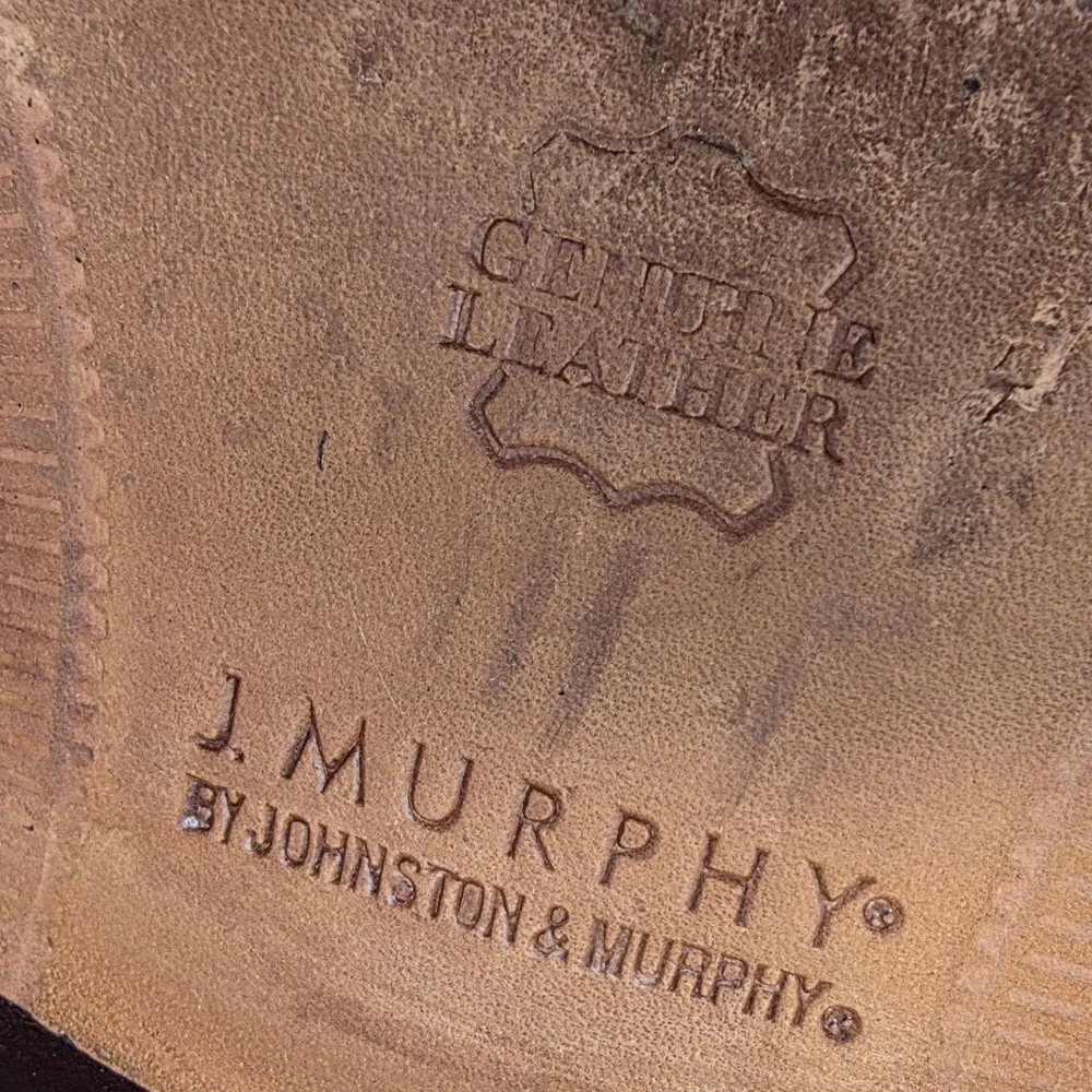 J. Murphy Johnston & Murphy Dress Shoes Men 11 WIDE Cap Toe Black Leather Oxford